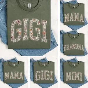 Personalized Mama T-shirt, Custom Grandma T-shirt, Mothers Day Gift, Mimi T-shirt, Floral Gigi Grammy Nana Meme Nanny Granny T-shirt