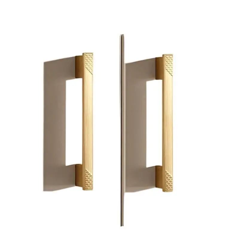 New Chinese-style wardrobe door zinc alloy furniture hardware accessories handle, light luxury gold cabinet drawer pull handle
