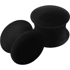 2PCS Silicone Black 9/16 inch 14mm Double Flared Saddle Ear Gauge Plug Stretcher Piercing Jewelry 2670