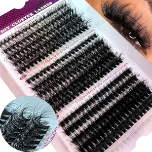 300pcs DIY False Eyelashes Set, DIY Personal Lashes, Mixed Lengths 10-18mm, Reusable Self-Tape for Daily Use & Cosplay, Easy Application at Home, Fluffy Eyelash Clusters