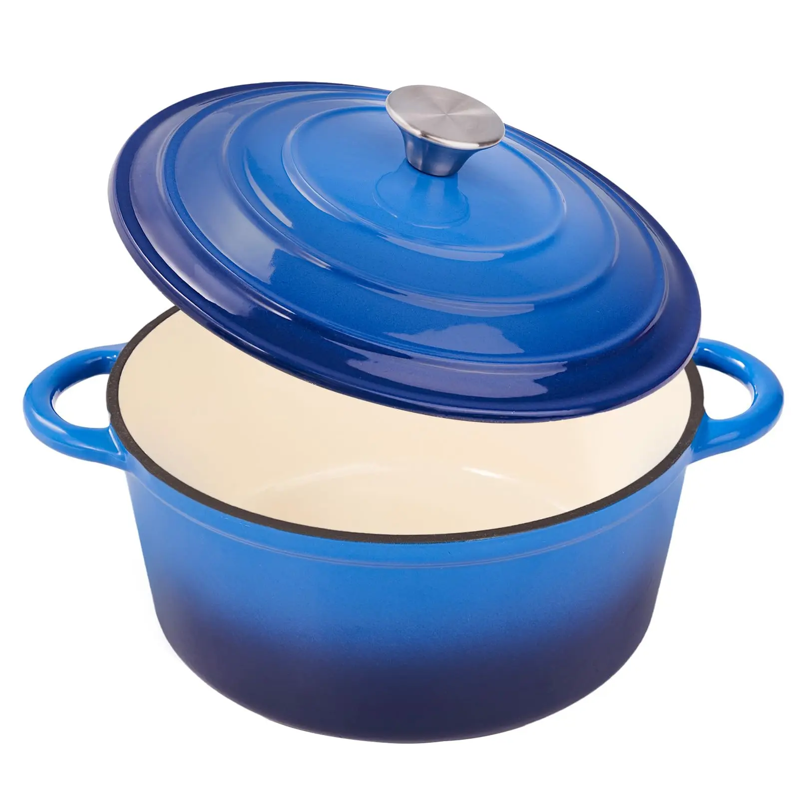 Vintage Style 6 Quart Dutch Oven Pot with Lid, Non Stick Enameled Cast Iron Dutch Oven for Bread Baking, Heavy-Duty, Oven Safe Ceramic Cookware Up to 500°F for Baking, Braising, Stews, Roasting