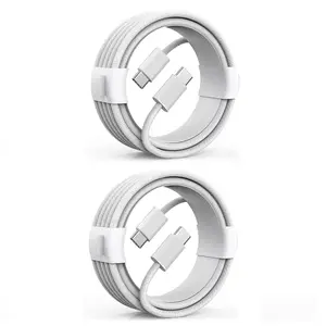 USB C to USB C Charging Cable 60W , 6.6 ft Nylon Braided Type C Fast Charger Cord for iPhone 17 Air 16 15 Plus Pro Max, MacBook Pro, iPad Pro Air, Samsung S24/S24 Ultra/S23