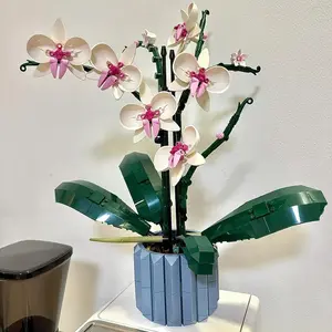 2026 Orchid Building Blocks, Orchid Potted Plant, Home Decor, Assembled Plastic Flower Toy, Mother's Day Gift, Back-To-School, Birthday Present
