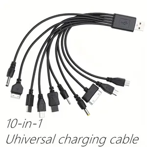 High-Quality Durable Multi-Function Ten-In-One Data Charging Cable, USB to 10 Charger Heads, Suitable for Various Devices, Christmas Gift/family Present