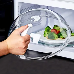Microwave Splatter Guard, Transparent Food Cover,  Oil-Proof Lid, Heat Resistant Kitchen Cover, Kitchen Cooking Accessories, No Battery Needed
