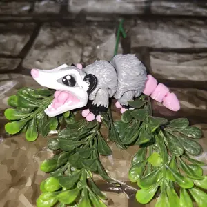 Small 3D Printed Animals - Dinosaur with Mouth Open, Gray Body, Engaging Pose, Ideal for Collectors and Fun Play