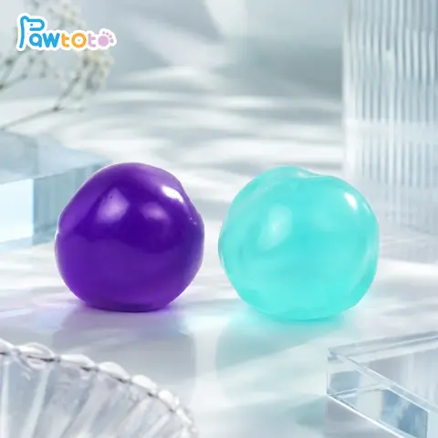 Pawtoto Handcrafted with Love Solid Color Rubber Silicone Soft Ball - Squishies Toys Sensory Stress Reliever, Fidgets Tool with Creamy Clay Texture, Novelty Toy for Stress Relief