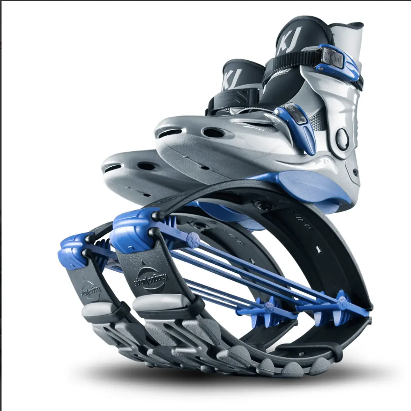 Kangoo Jumps through JumpBoots fit boots for rebounding exercise: Kids PowerShoe Blue
