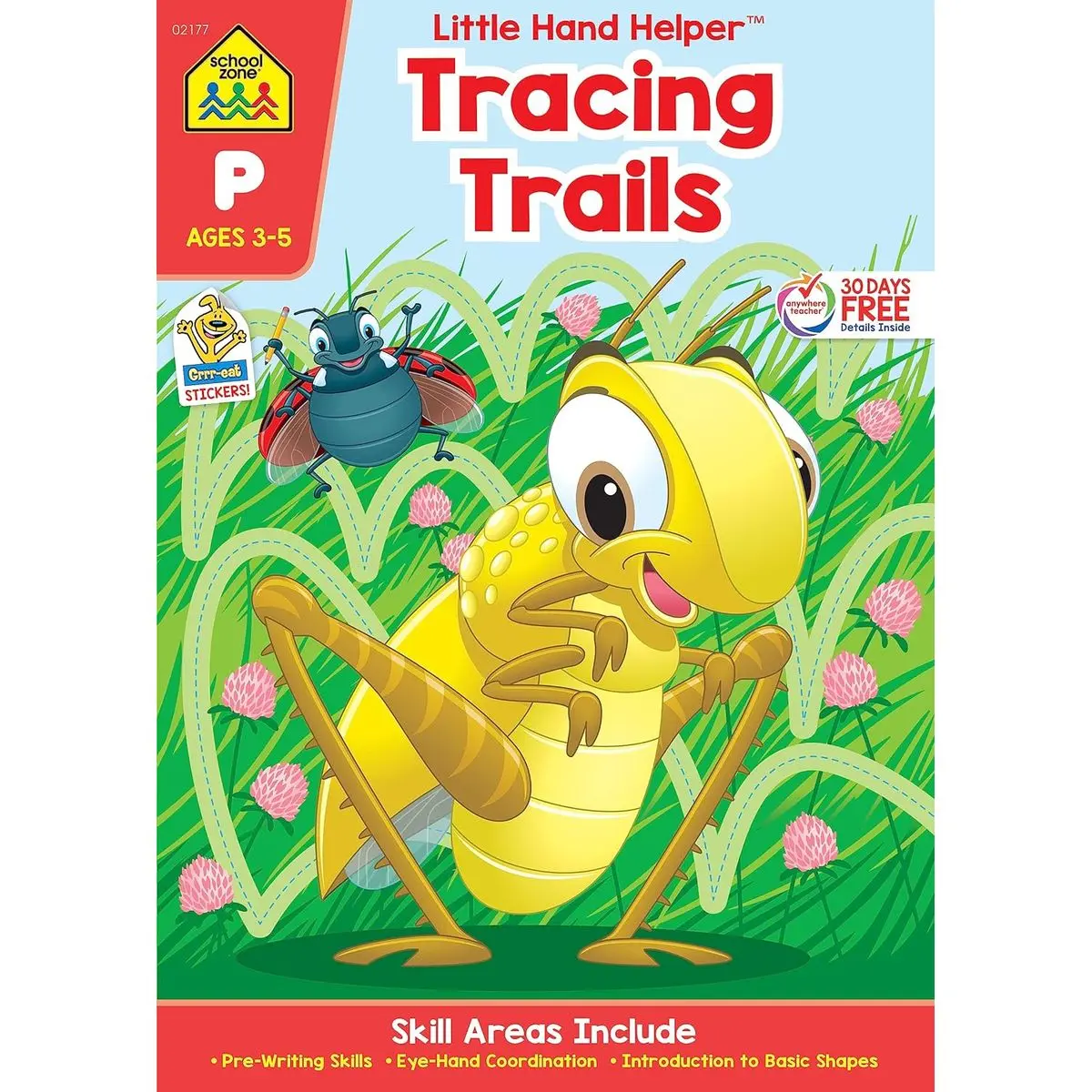 School Zone - Tracing Trails Workbook - 32 Pages, Ages 3 to 5, Preschool, Pre-Writing, Intro to Shapes, Alphabet, Numbers, and More (School Zone Little Hand Helper™ Book Series) Paperback – October 1, 2019