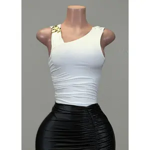 JUNI WHITE METAL DETAIL BODYSUIT