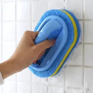 1 Magic Dual Sided Scrubber Sponge for Effortless Cleaning - Ideal for sparkling kitchens and bathrooms, including glass, walls, toilets, and ceramics, Tile Scrubber