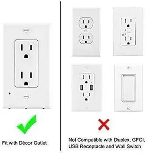 6 pack RECTANGLE LED WALL OUTLET PLATES ** GREAT PRICE , FAST SHIP **