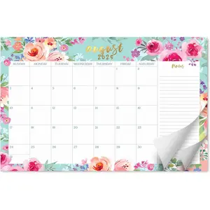 SO Watercolor Floral Large Desk Calendar from July 2025 to Dec 2026 - - Table Calendar 2025-2026 - Desktop Blotter - Academic Desk Planner - Desk Pad Large - 11x17in