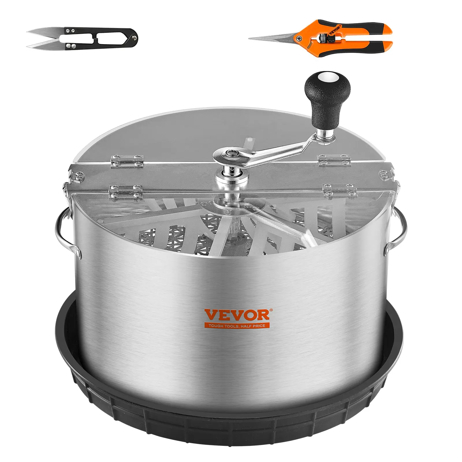 【Summerfinds】VEVOR Bud Leaf Trimmer 16 inch Stainless Steel Manual Bud Trimmer Machinewith Clear PET Cover for Visual CuttingHand Pruners Includedfor Cutting LeavesBudsFlowersHydroponic Plants