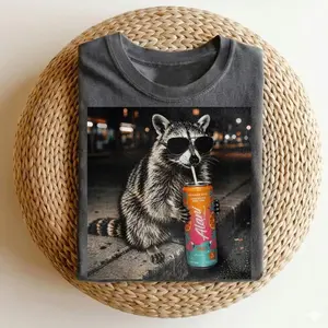 Comfort Colors Funny Raccoon Alani Energy Drink Shirt, Funny Raccoon Shirt Cute Trash Panda Soda Lover T-Shirt, Viral Meme Raccoon Shirt, Funny Animal Shirt
