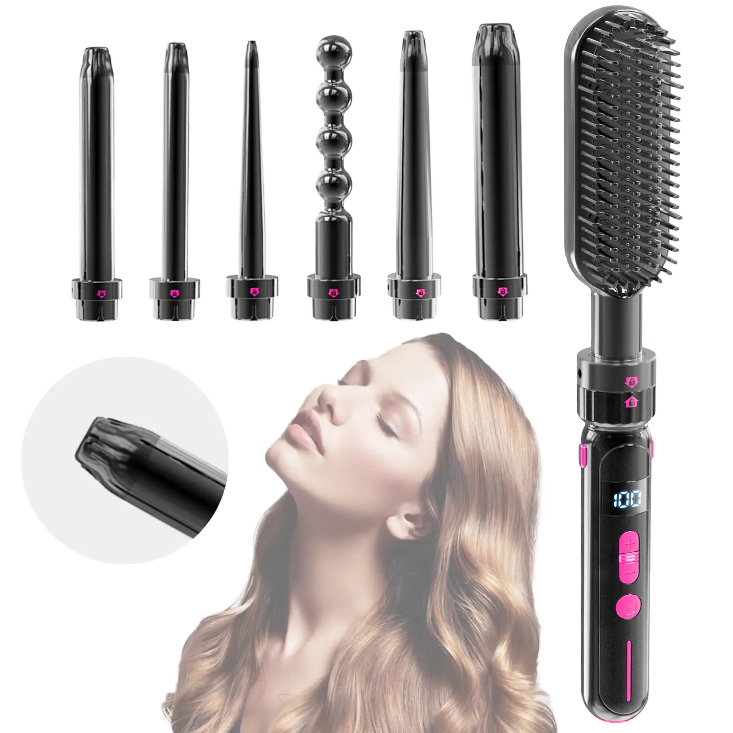 Anti-Scald Automatic Curling Stick – Cool-Touch Ceramic Hair Curler Wand, Easy Salon Curls at Home, US Plug