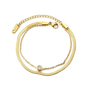 Grace Bracelet with Zirconia - Stainless Steel and 18k Gold Plating