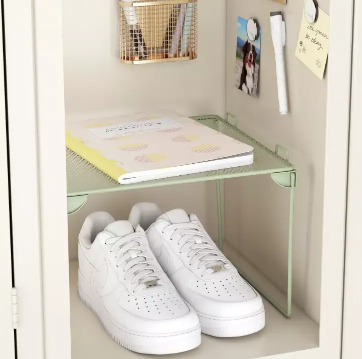 Mesh Shelf Organizer, Space Saving Storage Shelf for Lockers, Dorm, Office, Closet & Small Spaces