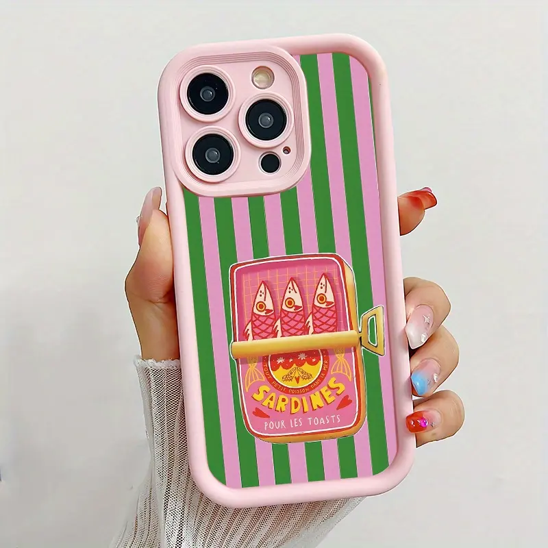 Protect your phone with this summery, cute striped sardine design. Suitable for iPhone 17/16/15/14/13/12/11/X/XS/XS Max/16E/12/13 Mini. Lightweight and durable, a great holiday gift for friends, family, and yourself., Accessories, Smartphone, Cellphone, H