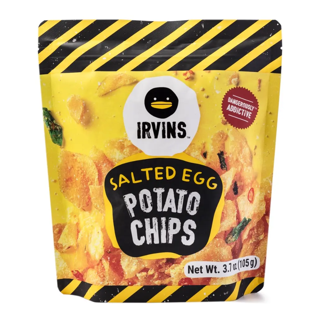 Irvins Salted Egg Potato Chips 3.7 oz (105g) Irvins Salted Egg Potato Chips 3.7 oz (105g)