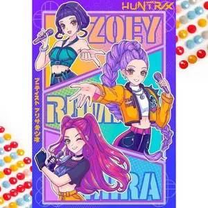 5D DIY Full Drill Diamond Painting - Diamond Painting Kit Purple Haired Singer Mosaic Canvas DIY Wall Art, Home Wall Decoration, Handcraft, Diy Kits, Suitable for Halloween, Christmas, Birthday, and Anniversary Gifts.