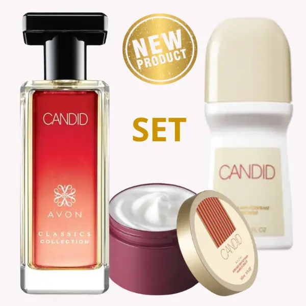 Candid Cologne Spray 1.7 oz, skin softener and deodorant roll-on. SET of 3 Candid Cologne Spray 1.7 oz, skin softener and deodorant roll-on. SET of 3