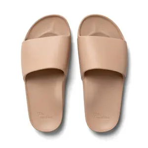 Archies Arch Support Slides – Tan - Orthotic Recovery Sandals for Plantar Fasciitis Relief, Foot Pain & Heel Pain – Lightweight, Cushioned, Shock-Absorbing Slides for Walking, Standing, and All-Day Comfort