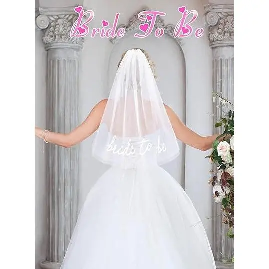 Bride To Be Embroidered Veil Headband | Bachelorette Party & Bridal Shower Accessory