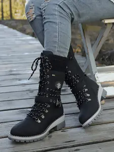 Women's High Heel Chelsea Boots, Fashionable Mid-Calf Design, Comfortable PU Leather & Rubber Sole, Perfect for Casual & Formal Wear, Thick Heeled Boots