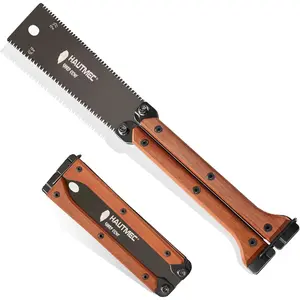 Folding Japanese Pull Saw, 6-Inch-Edged Hand Saw with SK5 Blade (12/17 TPI), Beech Wood Handle & – Compact Flush Cut Handsaw for Woodworking & Cuts – HT0446