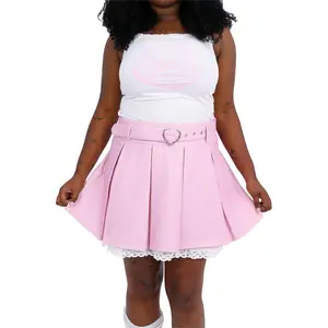 Charlotte Pleated Skirt - Pink/White