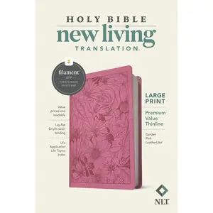 NLT Large Print Premium Value Thinline Bible - Filament-Enabled, LeatherLike Cover, Garden Pink, Budget-Friendly, Suitable for Adults, Every Page Included (Religion Book, Humanities & Social Sciences)