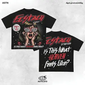 Y2K Graphic "Ecstacy Heaven Sound Like" Personalize Printed Tshirt Casual Cotton