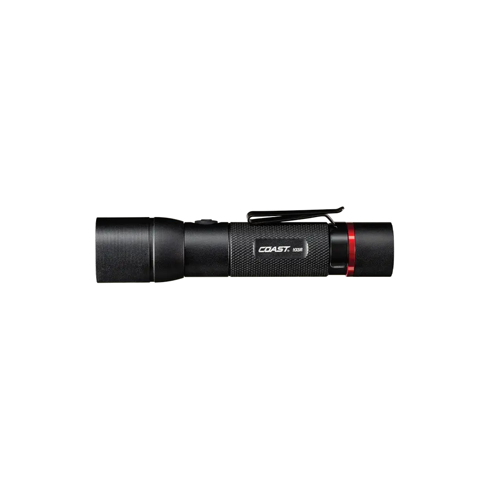 COAST HX5R 620 Lumen Rechargeable LED Flashlight with Slide Focus and CR123 Compatible, Batteries Included