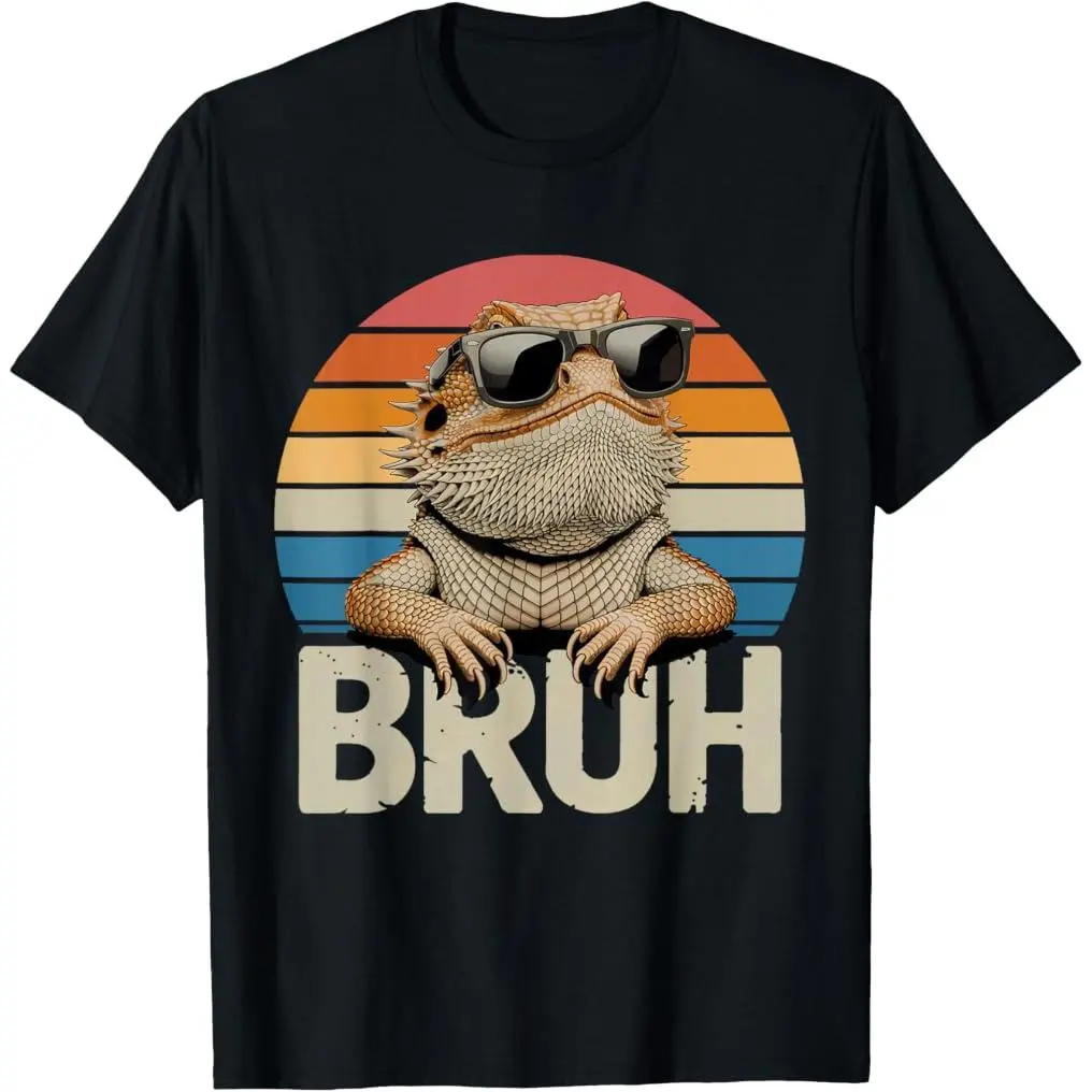 Gaming Bruh Bearded Dragon Funny Lizard Bruh Meme Reptile T-Shirt summer graphic tees
