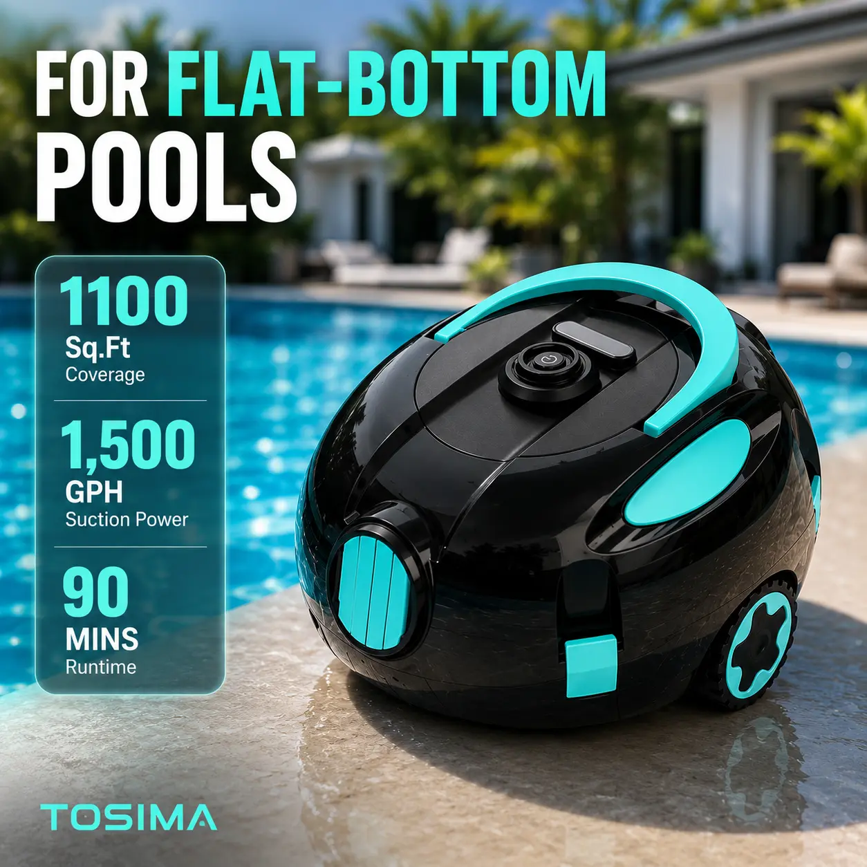 Cordless Robotic Pool Vacuums H1, Automatic Pool Vacuum Cleaner, 40W Dual Motor Pool Cleaner Robot with Fine Filter, Smart Parking for Inground & Above-Ground Pools up to 1,100 Sq.Ft