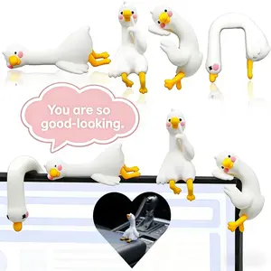 4-Piece So Tired Lazy Duck Mini Desk Accessories Set – 2025 New Desk Ornaments for Computer Screens, Office Desks, Home Décor & Christmas Gifts