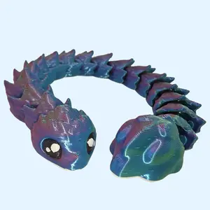 Hognose Snake Fidget Toy – 3D Printed Articulated Flexi Snake, Desk Pet, Custom Colors