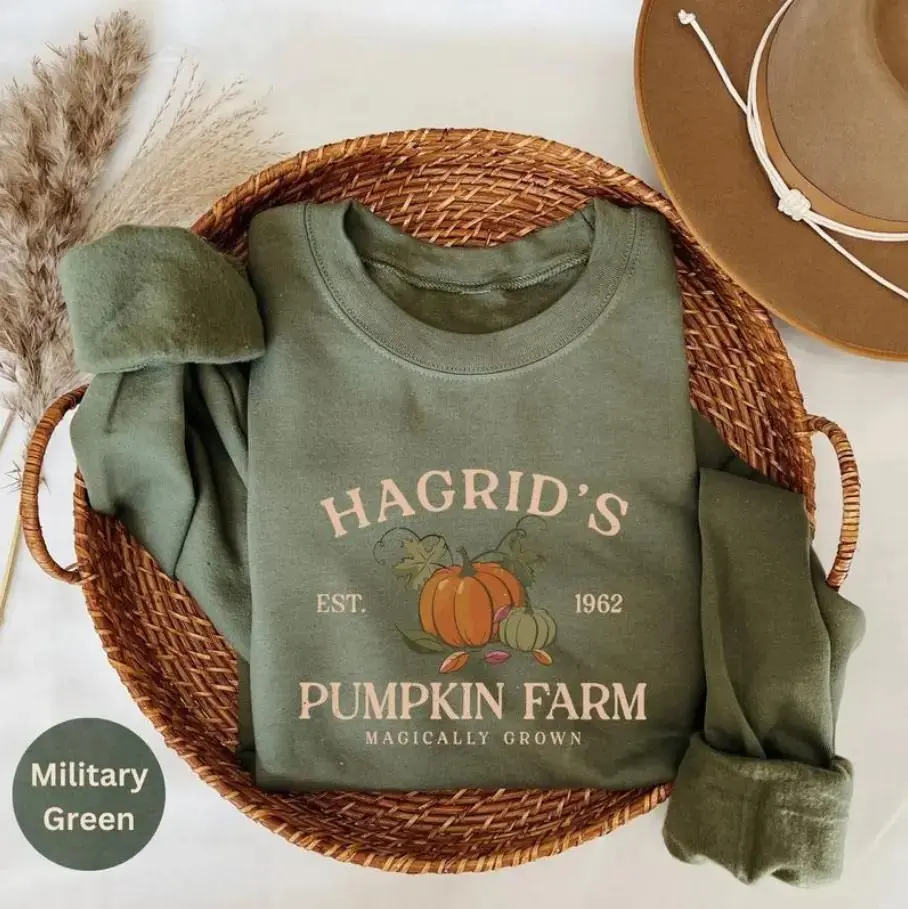 Comfort Colors - Hagrid's Pumpkin Patch Fall Shirt - Sweatshirt - Hoodie, Hagrid's Pumpkin Patch Fall Shirt, Pumpkin Patch Shirt, Fall Tee, Potterhead Gift, Halloween Tee, Full Color, For Men, For Women, Casual, Classic Fashion, Full Sizes, Tee Print
