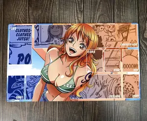 O-P OPCG TCG CCG Play Pad Nami Duel Playmat Trading Card Game Mat Free Bag
