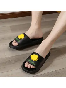 Vibrant Limoncello Print Slippers Cozy Yellow Lemon Design Comfortable Indoor Footwear for Women Men Casual Home Shoes Soft Non Slip Sole Summer Beach Sandals Lightweight Open Toe Slides Stylish Fruit