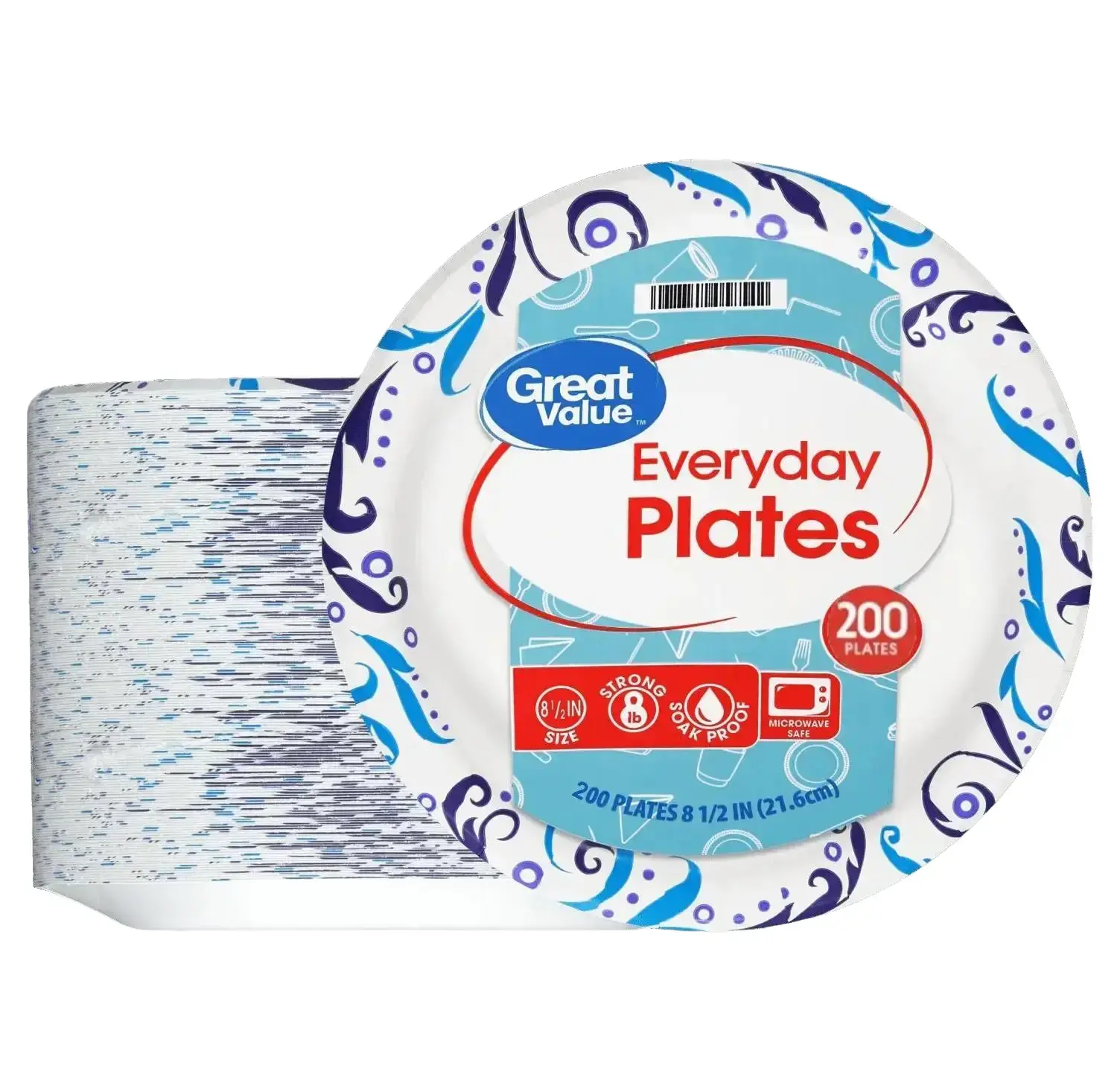 200 Pcs Disposable Paper Plates for  Everyday  Pack (9 Inch)