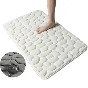 Non-Slip Bathroom Rug 40x60cm, Absorbent Shower Mat Fast Drying Machine Washable, Plush Door Mat for Bathroom Floor Water Trapping, Entrance Carpet Anti-Skid Bath Mat for Home, Long Pile Bath Rug, Soft Absorbent Mat