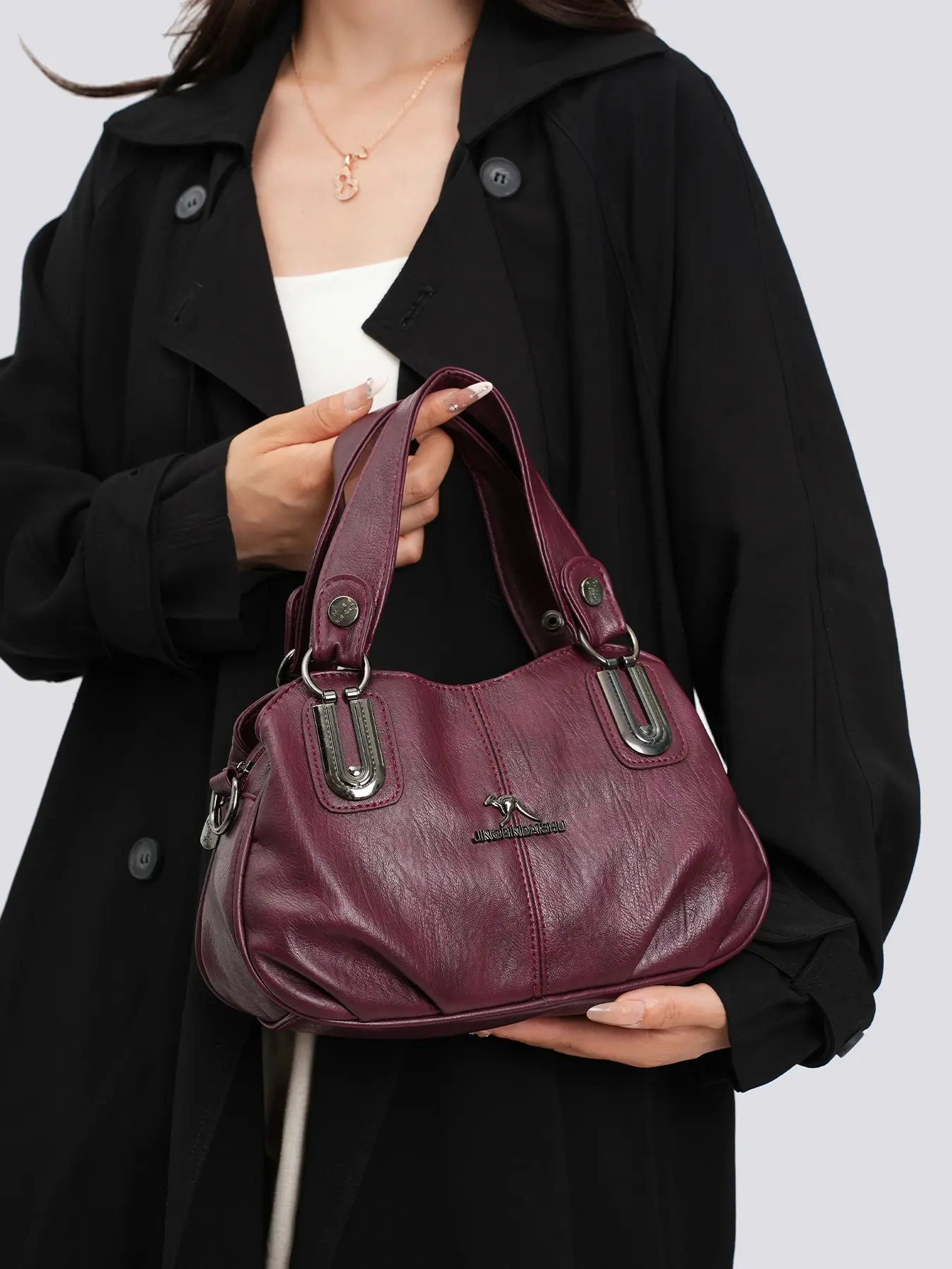 Ladies' Pu Leather Handbag Fashionable Simple Casual Retro Classic Design Daily Commuting Casual Commuter Handbag Versatile Practical Work Casual Office Handbag for Women Fashionable Versatile Purse