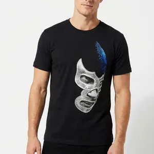 Mystery Mask Graphic T Shirt Men Women Cotton Black Tee Aesthetic Face Print Dark Art Streetwear Edgy Style Casual Trendy TikTok Viral Top Cool Design Soft Comfortable Unisex Fashion Gift Idea