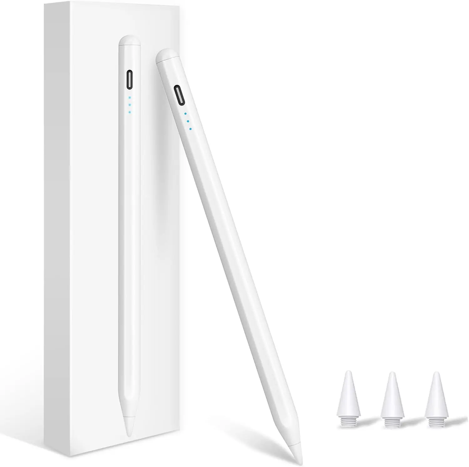 Stylus Pen for iPad (2025-2018), Pencil for iPad 11th A16/10/9/8/7/6 Gen, Air 11"/13"(M3) 2025 and (M2) 2024/5/4/3 Gen, Pro 11"/13"(M4)&12.9 inch, Mini 7 A17 Pro/6/5, Palm Rejection, Tilt Feature