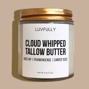 LUVFULLY Cloud Whipped Tallow Butter for Dry Skin Face & Body - Frankincense