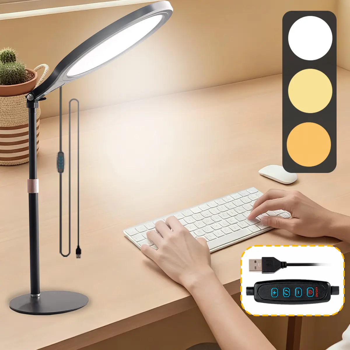 selfie  Light with Stand for Zoom Meetings, 360° Rotate 10" Zoom Lighting for Computer Video Conference Light Desk Light, Full-Screen LED Lighting with   for Live Streaming, Video Call#tiktokshopbacktoschool