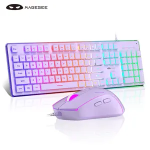 MageGee GK970 RGB Gaming Keyboard & Mouse Combo, 1 Set RGB Backlit  Keyboard & Mouse Combo with Clear Shell, Half-pudin PBT Keycap Full Size Keyboard & LED Mice for PC/Laptop, Gaming Accessories, RGB Lighting Keyboard