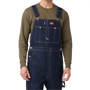 Dickies Men's Indigo Duck Bib Overalls - Classic 83294NB Traditional Style, Durable Denim Fabric, Plain Design with Pocket Detail, All-Season Menswear